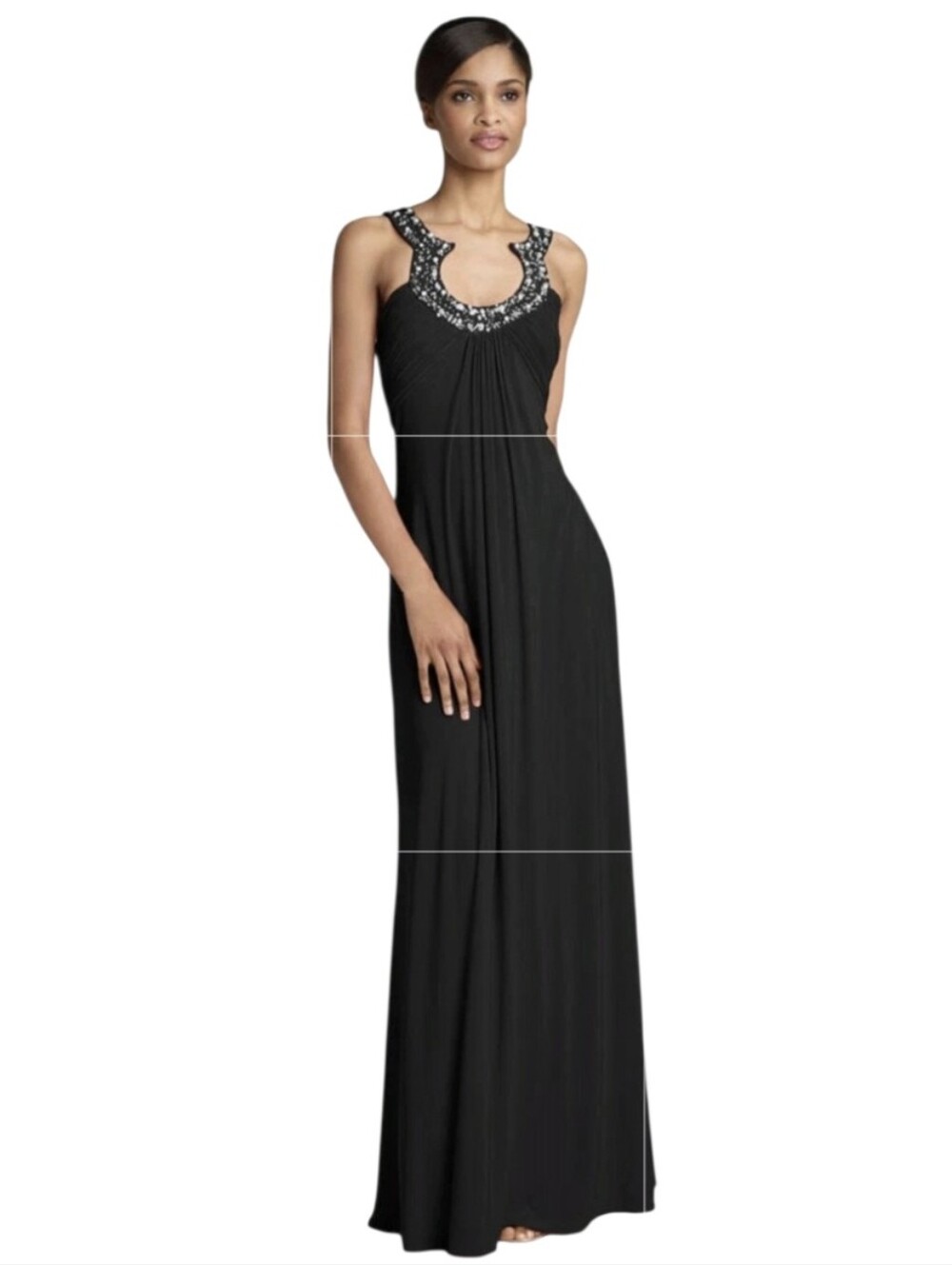 vintage Y2K js boutique JS beaded neck jersey gown black size 2